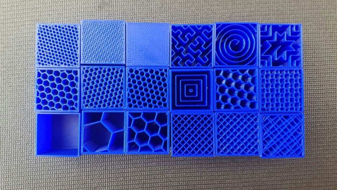 الگوی پرینت سه بعدی infill 